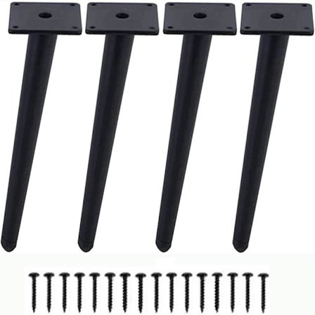 4 kpl kulmikkaita metallisia huonekalujalkoja, pöydänjalat, kaapinjalat, 25 cm korkeat kapenevat huonekalujalat sohville, pöydille ja muille 