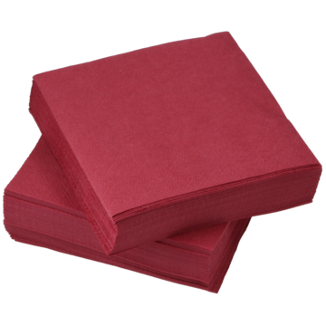 Serviett 3-lag Vinrød 24x24cm