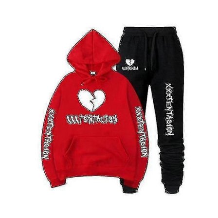 Syksyn/talven Xxxtentacion Revenge Kill Hip Hop -hupparit ja -housut miehille, kaksi osaa, hupparipuku, sametti