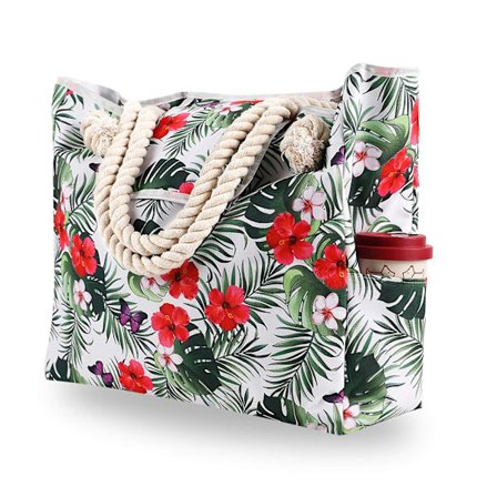 Strandtaske til Kvinder Stor Strandtaske, Vandafvisende Sandtæt Strandtaske Med Lynlås, Stor Svømmepøl Strandtaske