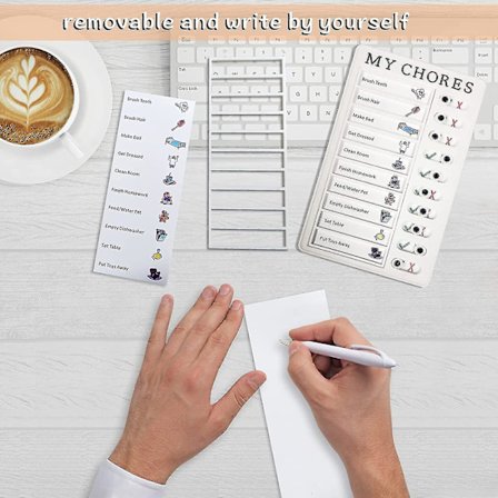 Plasttavle Memo, Daglig Oppgaveplanleggerblokk, Avtakbar og Gjenbrukbar Memo Klippbrett