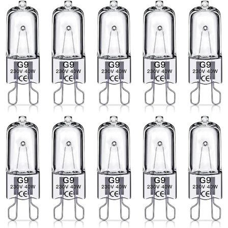 G9 Halogenpærer 40W, 230V, 10-pak