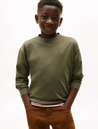 Tommy Hilfiger Essential T-Shirt Ls - Khaki green - 128