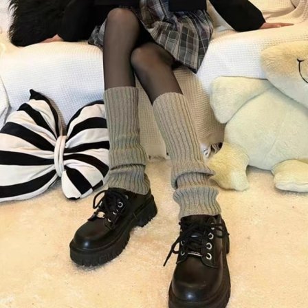 Lange strømper til kvinder, efterår/vinter benvarmere, strikkede fodvarmere