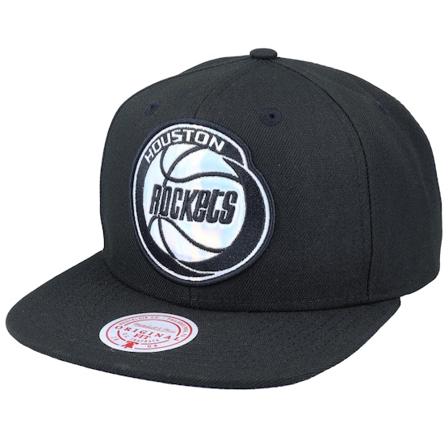Mitchell & Ness - NBA Zwart snapback Cap - Houston Rockets Iridescent Xl Logo Hwc Black Snapback @ Hatstore