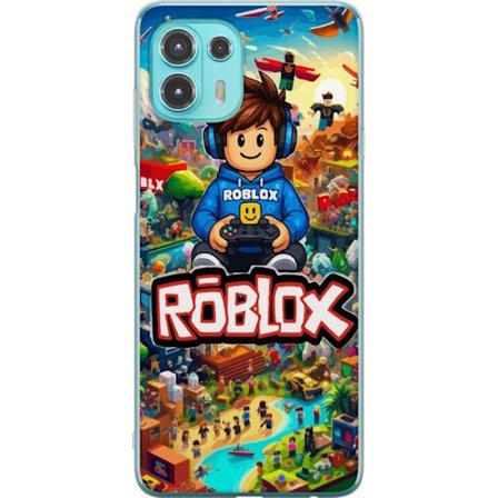 Kompatibelt Mobildeksel til Motorola Edge 20 Lite Roblox-verden med spillkarakterer og fargerike eventyr fylt med action og flygende kjøretøy