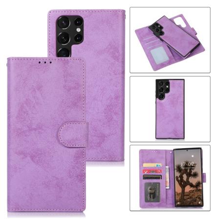 Samsung Galaxy S23 Ultra - Praktiskt Stilrent Plånboksfodral Lila