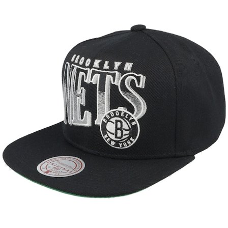 Mitchell & Ness - NBA - Black - snapback - Cap - Brooklyn Nets Line Work Black Snapback - Hatstore