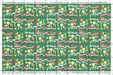 Danmark - Julemærkeark 1951 - Ufoldet