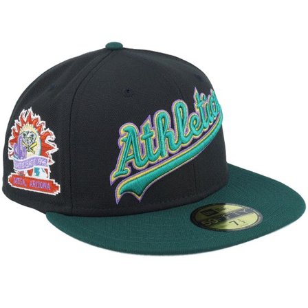 New Era - MLB Svart fitted Keps - Oakland Athletics Retro Spring Training Black/Green Fitted @ Hatstore