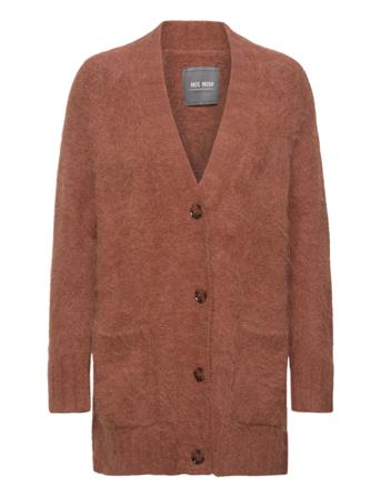 Mmwren Hairy Knit Cardigan Brown MOS MOSH