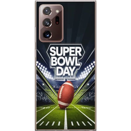 Yhteensopiva Puhelinkuori Samsung Galaxy Note20 Ultra Super Bowl Day juliste, jossa amerikkalainen jalkapallo valaistuksella varustetulla areenalla dr