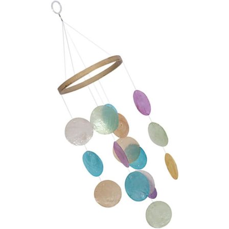 Värikäs simpukkakello ulkoilmaan ripustettava sisustus simpukkakoriste J