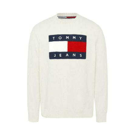 Tommy Jeans Men's shirt DM0DM12204Ybi Ivory Hvid, Herre