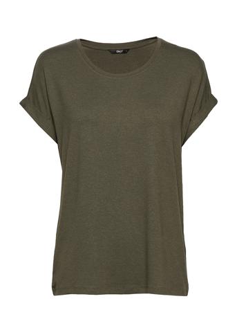 Onlmoster S/S O-Neck Top Jrs T-shirt Top Grøn ONLY