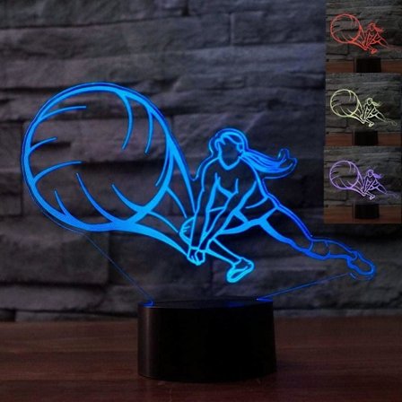 3D Volleyball Natlampe LED Lampe Illusion 7 Farveskiftende Berøringskontakt Lamper Fødselsdagsgave Akryl Flad ABS Base USB Kabel Legetøj