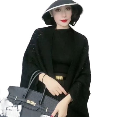 Luftkonditioneringsskjorta dam cardigan SVART