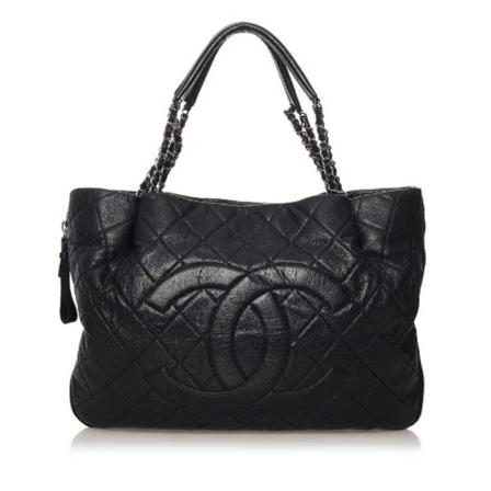 Chanel Vintage Pre-owned Læder totes Sort, Dame Vintage Tasker, Størrelse: ONE Size