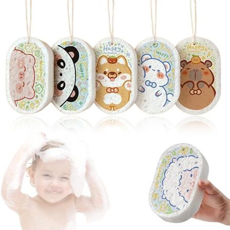 ING Allecto Plus, Badesvamper for barn 5 stk, Vaskesvamper for babyer, Badesvamper for barn, Dusjsvamp, Søte badesvamper, Dyreformer