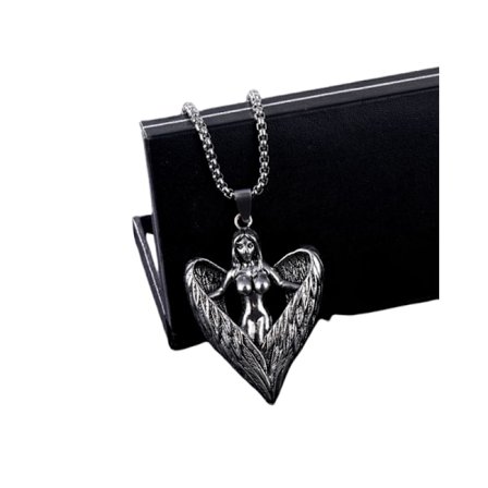 Gotisk halskjede for menn i rustfritt stål Punk Rock eller Hip hop-anheng Justerbart polert kjede Egnet for Halloween