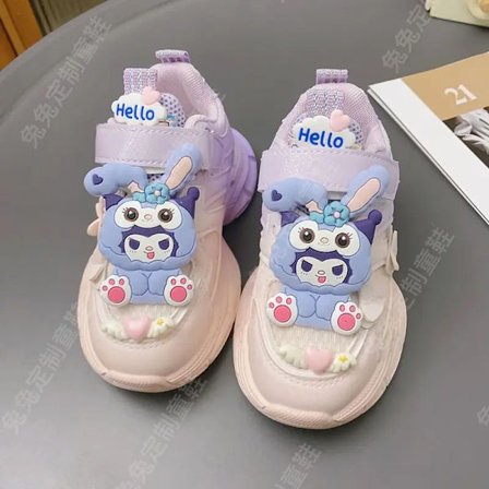 Anime Kawaii Sanrios My Melody Cinnamoroll Kuromi Barn Sneakers Tecknad Söt Luminous Daddy Skor Tjej Sammet Löparskor Present