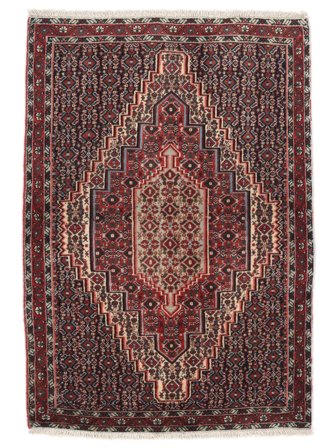 Tapis Senneh 72X106 Noir/Rouge Foncé (Laine, Perse)