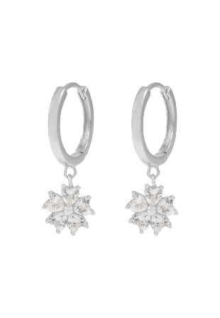 SNÖ of Sweden Nisi Flower Pendant Ear Örhängen Dam Silver ONESIZE