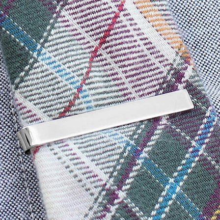 Pasador de corbata de 4 cm en tono plateado pulido para hombres - Pasadores de corbatas para corbatas estrechas