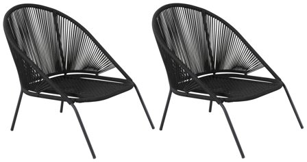 Venture Home Lindos 9317-022 Loungefåtölj 2-pack, svart, Utemöbler