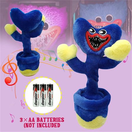 Electric Dancing Huggy Wuggy Plyschleksaker BLÅTT BATTERI