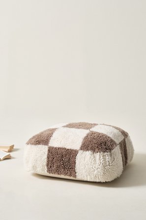 Jotex - Sittepuff 80x80 Cm Brun/hvit - CHESS - Kjøp Sittepuffer hos Jotex