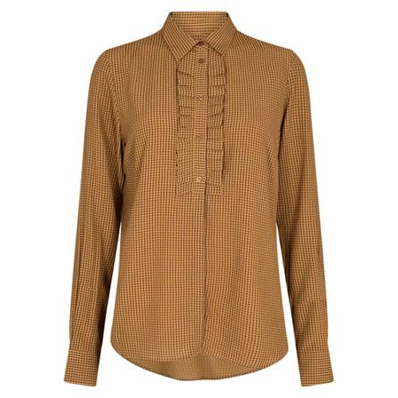 MOS Mosh Enesma Pepita Shirt Brun, Dame Bluser