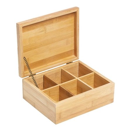 Teæske i bambus med 6 rum