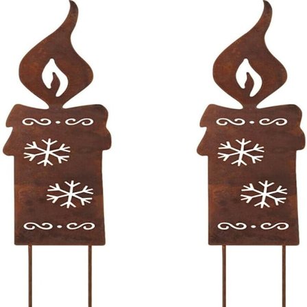 Sæt med 2 Blomsterkrukke Snefnug Lysindsatser - Havedekoration i Metal