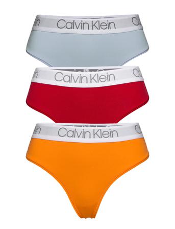 3Pk High Waist Thong Stringit Alusvaatteet Monivärinen/Kuvioitu Calvin Klein