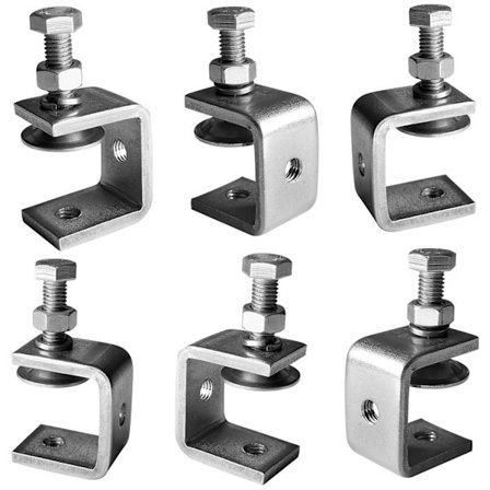 6 stk. 304 rustfrit stål kraftige C-klemmer