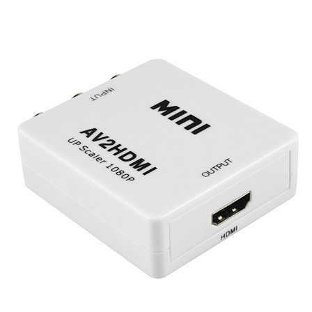 AV til HDMI-konverter, 1080P Mini RCA Kompositt CVBS Video Audio Konverter Adapter Støtter PAL NTSC med USB-ladekabel for PC VCR DVD TV STB