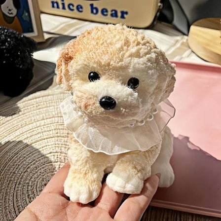 Squishy Hund Stress Relief Legetøj - Håndlavet Creme Farve Blød Teddy Design, Sensorisk Klemme Legetøj til Voksne Børn Afslapning Sjov Fest Fa