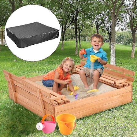 Vandtæt Firkantet Sandkasse Overtræk - Beskytter Sandkasse & Legetøj Mod Støv Og Regn