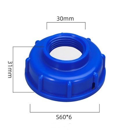2ST IBC Tankbeslag Gängad cap BLÅ 30MM