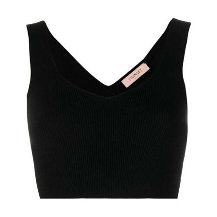 Twinset Sleeveless Tops Sort, Dame