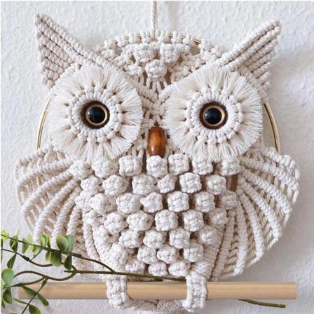 IC Ugle Veggdekorasjon Håndvevd Boho Kunst 15cm*60cm