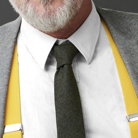 Tmavozelená vlnená kravata pre mužov - Jednofarebné kravaty