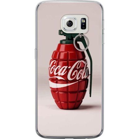 Kompatibelt Mobildeksel til Samsung Samsung Galaxy S6 edge Kunstnerisk illustrasjon av Coca Cola granateple i rødt og grønt, pop art inspirert motiv