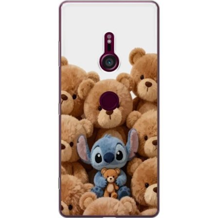 Kompatibel Mobilcover til Sony Sony Xperia XZ3 SÃ ̧d og sikker illustration med Stitch omgivet af bamser, der skaber en varm og legende fÃ ̧lelse for 