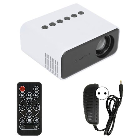 Bærbar Mini Projektor Hjemmebiograf Mobiltelefon Projektor til Skærmprojektion 100‐240V Hvid EU Stik