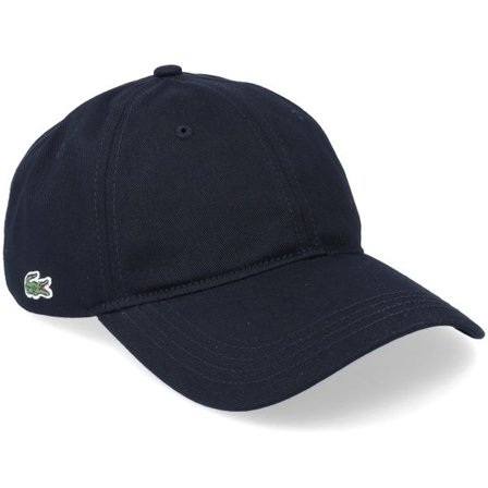 Lacoste - Svart unconstructed Keps - Small Side Logo Pu Strap Black Dad Cap @ Hatstore