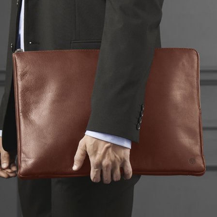Custodia per laptop Montreal in pelle marrone chiaro per uomini - Custodie per laptop