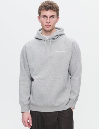 WOOD WOOD Wwfred Hoodie Chest Print - Grey - M