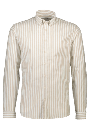 Lindbergh Striped Superflex Oxford L/S Skjortor Herr Grå L